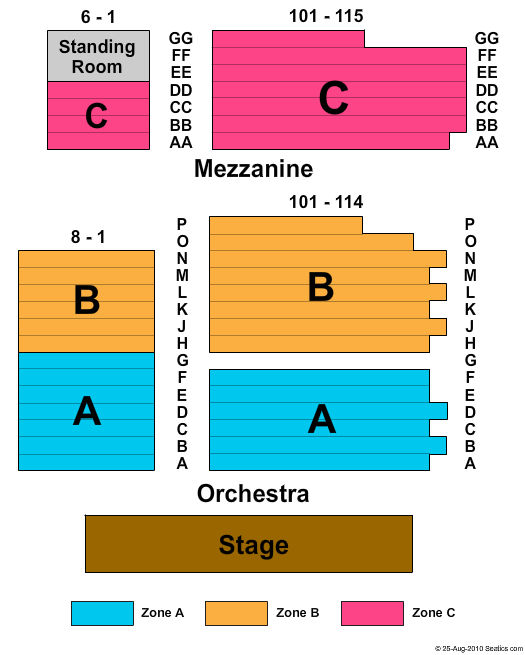 Minetta Lane Theatre End Stage Zone Seating Chart